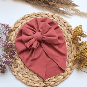 Czapka turban bordowy bordo z kokarda 80 86