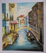 Obraz na płótnie ręcznie malowany. Wenecja o poranku – cisza kanałów