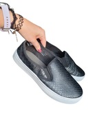 Czarne tenisówki trampki małe 37 wężowy wzór