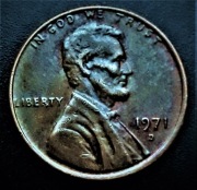 LINCOLN  CENT- 1971--D--USA -  PODWÓJNE  UCHO