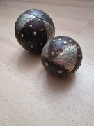 Dekoracyjne kule drewniane z metalem