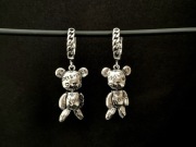 Kolczyki srebrne srebro 925 misie miśki punk 