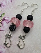 Kotki koty srebrne czarne kolczyki zabawne artystyczne Fashion modne