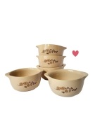 Zestaw 6 bulionówek miski Tułowice – kremowe w kwiaty