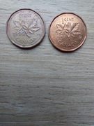 Kanada zestaw 1 cent 1990-1999; 3 portret; 10 mete; opis poniżej