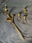 Zestaw łazienkowy BATERIA PÓŁKA POD LUSTRO WIESZAK NA RĘCZNIK  