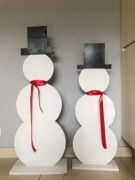 Drewniane bałwany świąteczne ozdoby