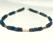 Czarny Opal w złocie pr. 750 Bransoletka Kamień naturalny