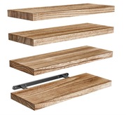 Pipishell 4 półki ścienne 40 cm drewno jasne