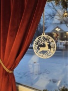 Zestaw Ozdób Świątecznych na Okno – Mikołaj i Renifer (6szt)