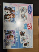 Frozen 4w1  2x puzzle memory i domino kraina lodu 