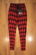 Spodnie Banned Alternative r. XS czerwono-czarne długie nowe z metką 