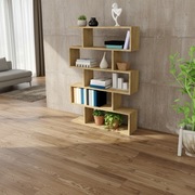 Nowoczesny Stylowy Regał na Książki ZigZag Biały Dąb Antracyt Kaszmir