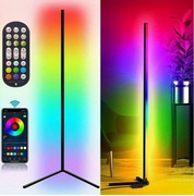LAMPA PODŁOGOWA NAROŻNA LED RGB STEROWANIE PILOTEM DO SALONU 165CM Wysoka