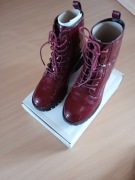 Botki damskie bordowe 