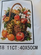 W2- Kosz z owocami - zestaw do haftu krzyżykami 