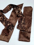 Satynowy pasek wiązany z tyłu miedziany 