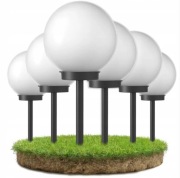 ELEGANCKA LAMPA OGRODOWA SOLARNA KULA LED – ZESTAW (a13)