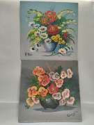 Obraz olej 2 szt  na dykcie - syg.