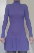 Fioletowa mini sukienka z dzianiny ZARA rozmiar S 36 