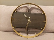 Zegar ścienny. Złoty. Glamour. Czarny dąb. 50cm.