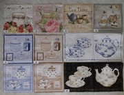 Serwetki decoupage herbata, kawa, wino, słodycze