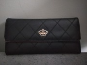 Portfel damski czarny / pudrowy róż WYPRZEDAŻ