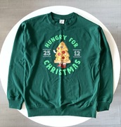 COOL CLUB Cienka BLUZA 164 Dresowa Choinka na Święta Zielona Jak NOWA  