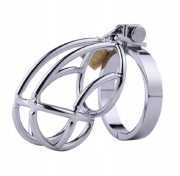 Stalowy pas cnoty, Chastity Cage klatka na penisa z kłódką Oring 43mm