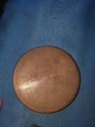 Stara mosiężna puderniczka antyk z lusterkiem i puszkiem vintage