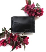 Banknotówka, portfel skórzany czarno-szary