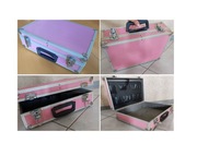 aluminiowy kuferek walizka organizer na farby kredki kosmetyki  