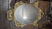 Stare lustro  zdobiona miedziana rama złocona