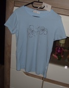 EBELIEVE bluzeczka _Baby Blue_ cyrkoniowe kwiatki r. M/L