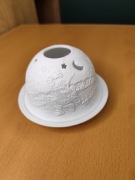 Zimowy lampion świecznik z kloszem na tealighty