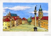 Obraz Akwarela - Warszawa, Stare Miasto, Plac