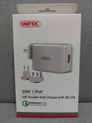Ładowarka podróżna UNITEK 20W QC 3.0