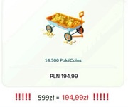 POKÉMON GO POKECOIN -14.500 POKÉCOINS - AKTUALNE - 100% PEWNOŚCI!
