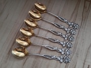 SREBRZONE ŁYŻECZKI DO KAWY FILIŻANKI FINLANDIA RÓŻA