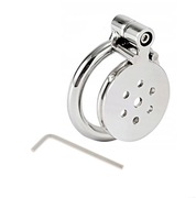 Stalowy płaski pas cnoty flat cage chastity klatka oring 40mm