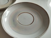 Dwa spodki, talerzyki, porcelana z Mińska na Białorusi, cena kompletu 