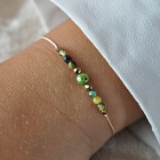 Bransoletka z kamieni (jadeit, turkus, cyrkonia)