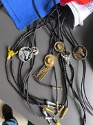 Bolo krawat kowbojski cowboy country western metalowe byk gwiazda szeryfa 