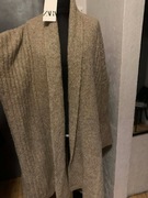 ZARA długi sweter kardigan płaszcz wdzianko narzutka oversize wzory gruby