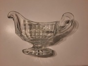 Szklana sosjerka z podstawką PRL