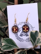 Kolczyki biedronki, szklane, ręcznie malowane