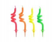 Świeczki kolorowe spirale party urodziny tort 8 sztuk