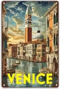 Plakat metalowy podróżniczy vintage 20x30cm: WENECJA
