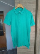 Bawełniana zielona koszulka polo t-shirt męski z kołnierzykiem koszulka