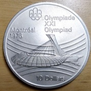 Kanada 10 dolarów 1976 Montreal 48,6 g Ag 925 - Stadion 